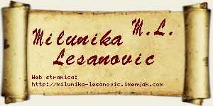 Milunika Lešanović vizit kartica